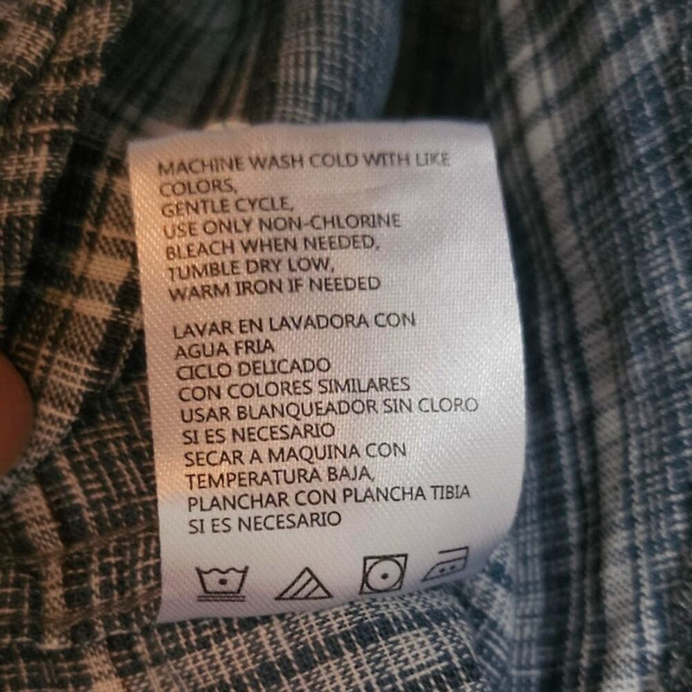Weatherproof Vintage Linen Cotton‎ Shirt Men's Blue Plaid XL Coastal Grandpa - Picture 10 of 11